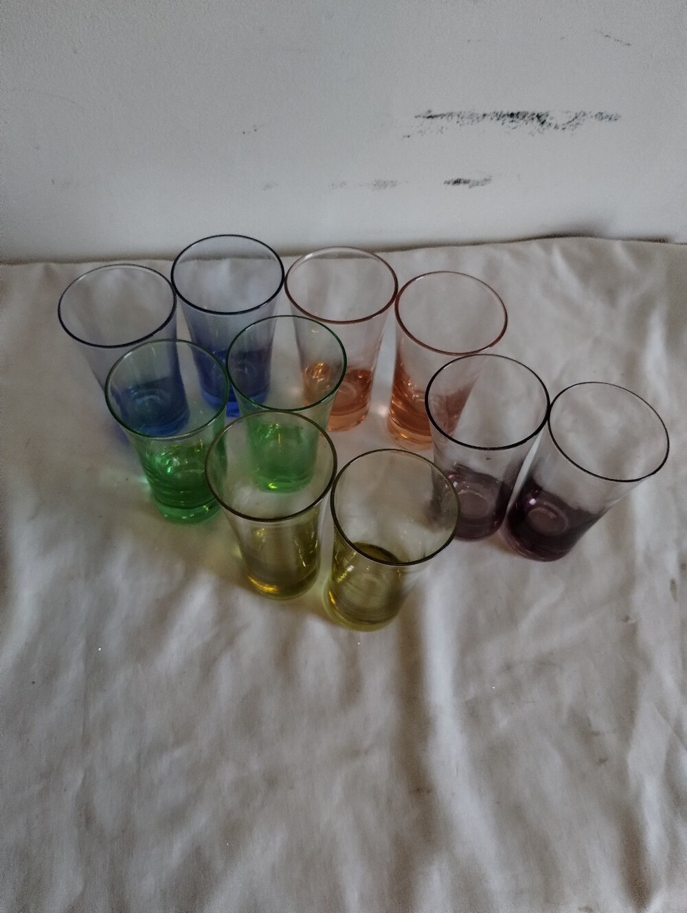 10 Colored Glass Tumbler Set - Assorted Colors